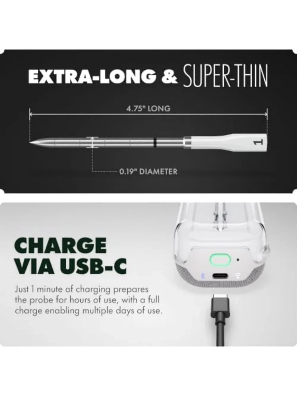 Smart Wireless Meat Thermometer | Ultra-Thin Probe | WiFi Range | 1000°F Safe